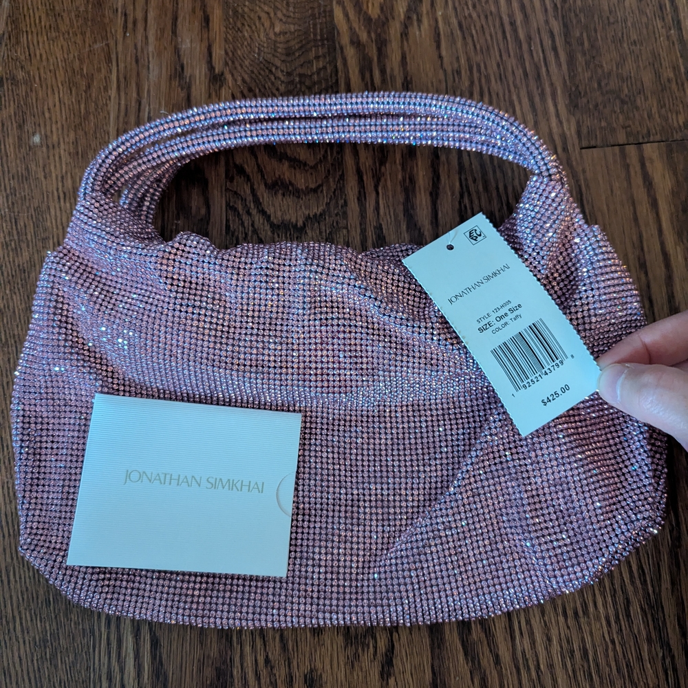 Jonathan Simkhai Pink Clutch with Textured Design